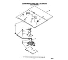 KitchenAid KEBS276WBL0 component shelf and latch diagram