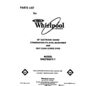 Whirlpool RM278BXV1 front cover diagram