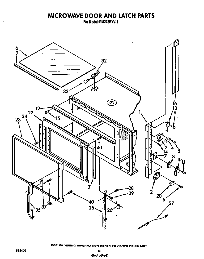 Microwave door and latch