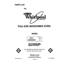 Whirlpool MW8500XS4 front cover diagram