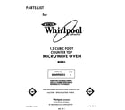 Whirlpool MW8900XS4 front cover diagram