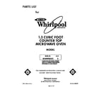 Whirlpool MW8900XS3 front cover diagram