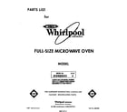 Whirlpool MW8800XS4 front cover diagram