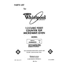 Whirlpool MW8650XS5 front cover diagram