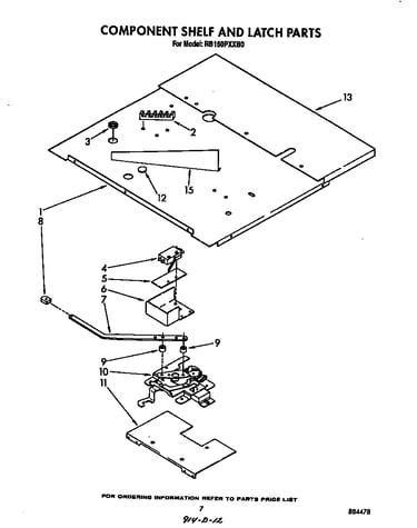 Component shelf and latch