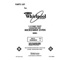 Whirlpool MW8900XS6 front cover diagram