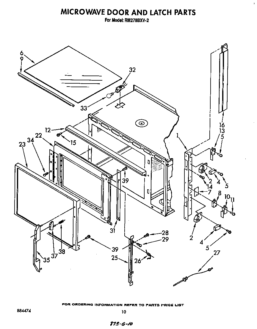 Microwave door and latch