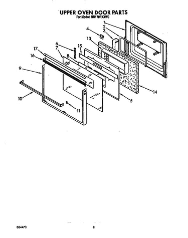 Upper oven door