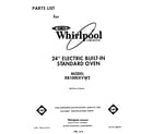 Whirlpool RB1000XVW2 front cover diagram