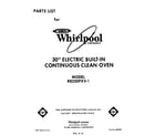 Whirlpool RB220PXV1 front cover diagram