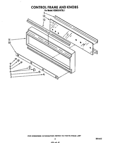 Control frame and knob