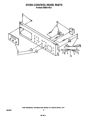 Oven control panel