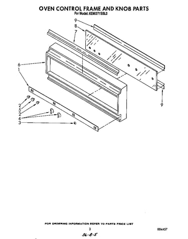 Oven control frame and knob