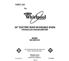Whirlpool RB130PXV0 front cover diagram