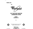 Whirlpool RB100PXV0 front cover diagram