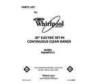 Whirlpool RS630PXV2 front cover diagram