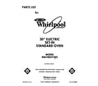 Whirlpool RS6100XVW2 front cover diagram