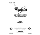 Whirlpool RS610PXV2 front cover diagram