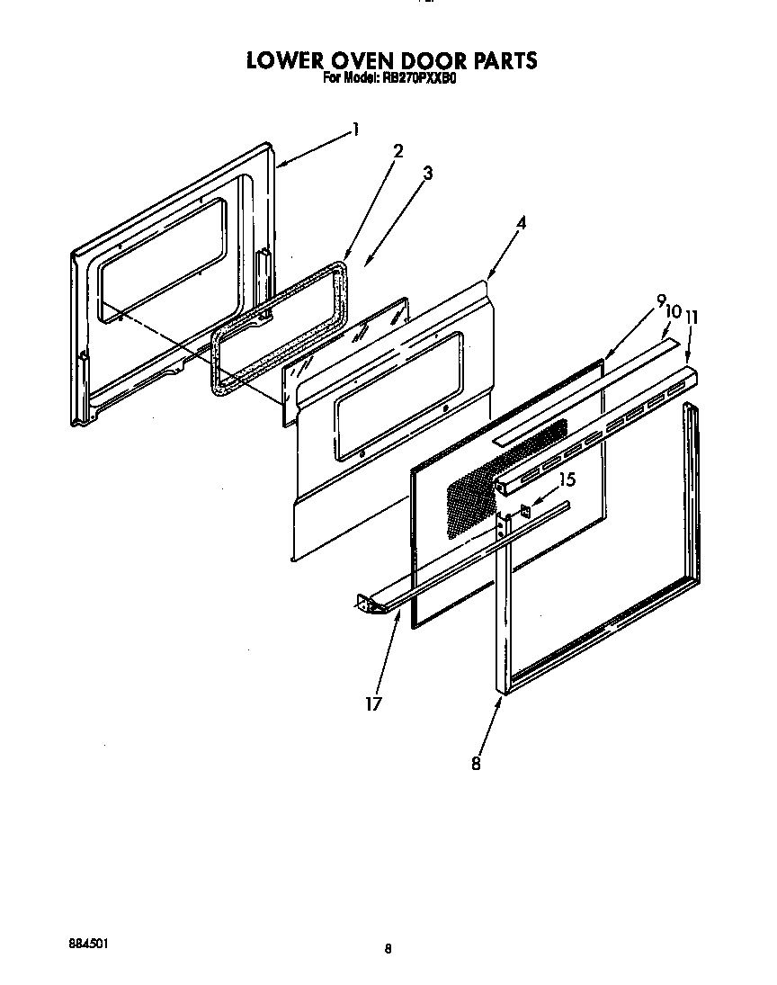 Lower oven door
