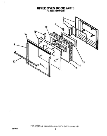 Upper oven door