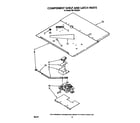 Whirlpool RB770PXXB1 component shelf and latch diagram