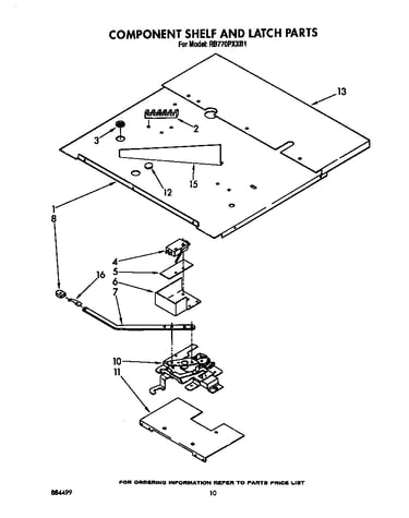 Component shelf and latch