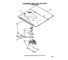 Whirlpool RB760PXXB1 component shelf and latch diagram