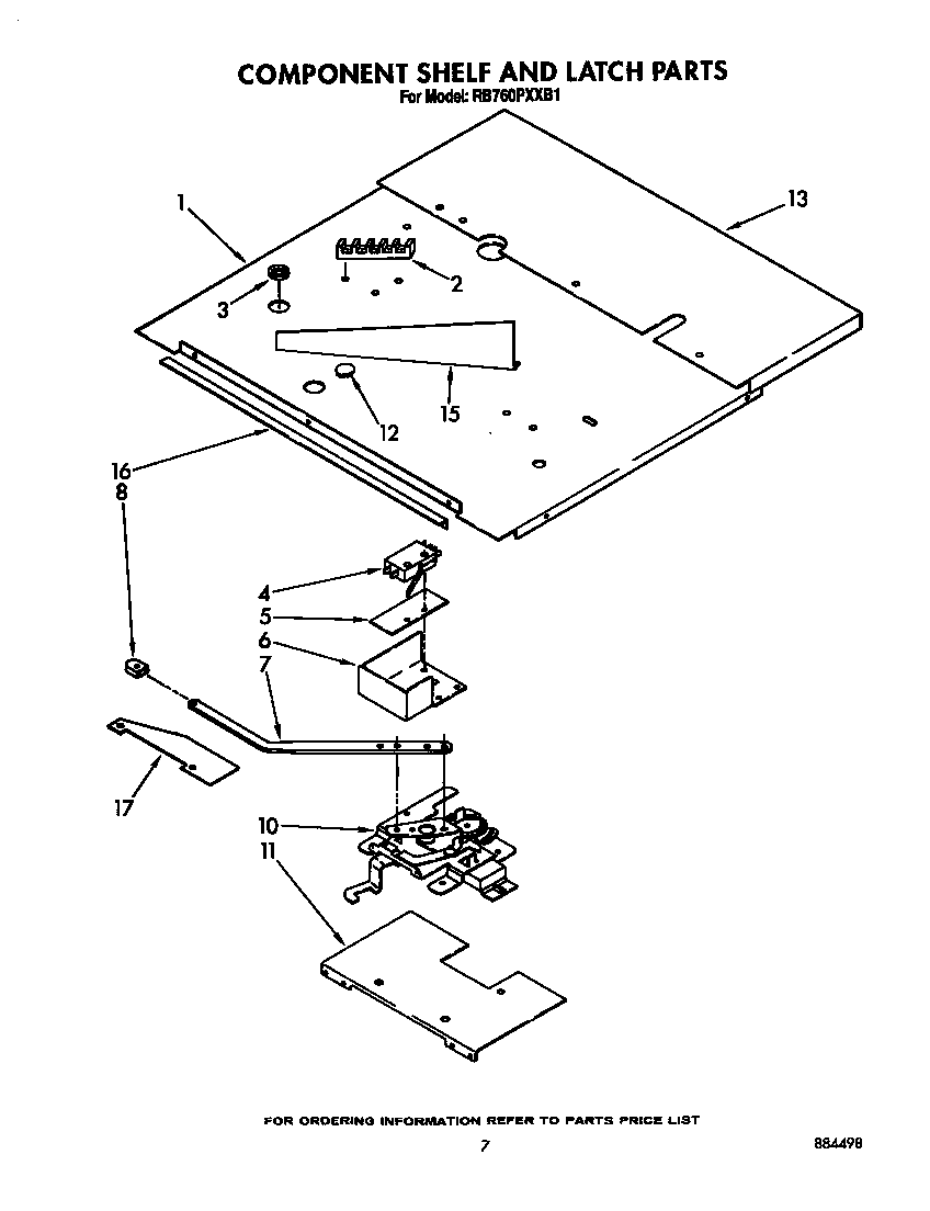 Component shelf and latch