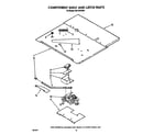 Whirlpool RB170PXXB1 component shelf and latch diagram