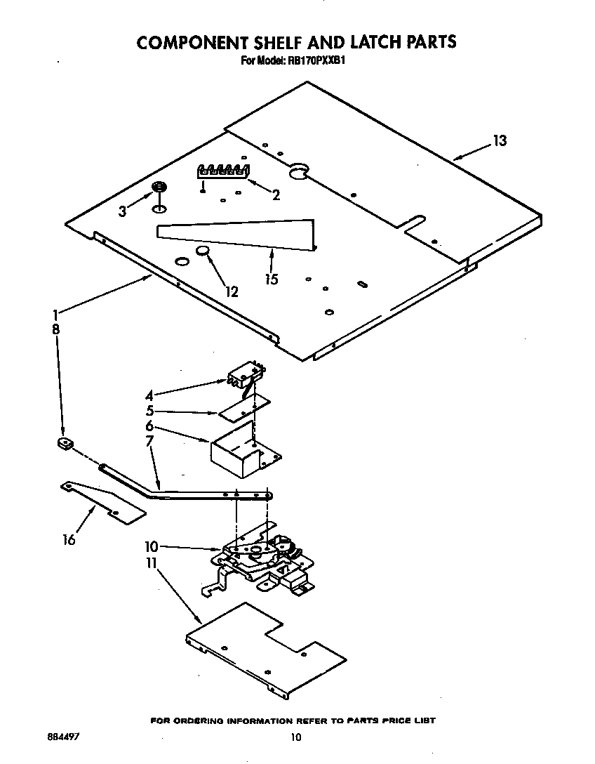 Component shelf and latch