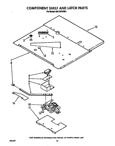 Component shelf and latch