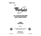 Whirlpool RB160PXXB1 front cover diagram
