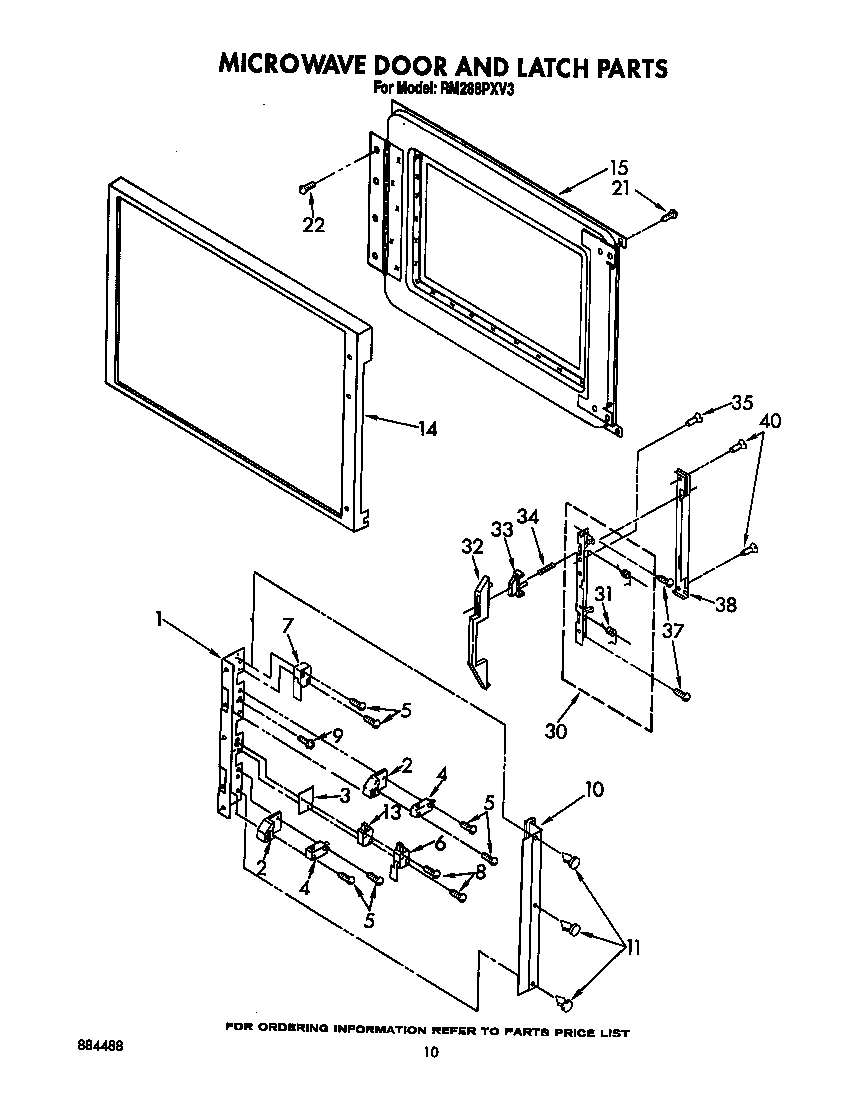 Microwave door and latch