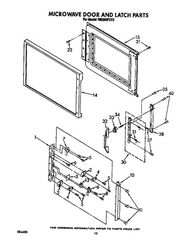 Microwave door and latch