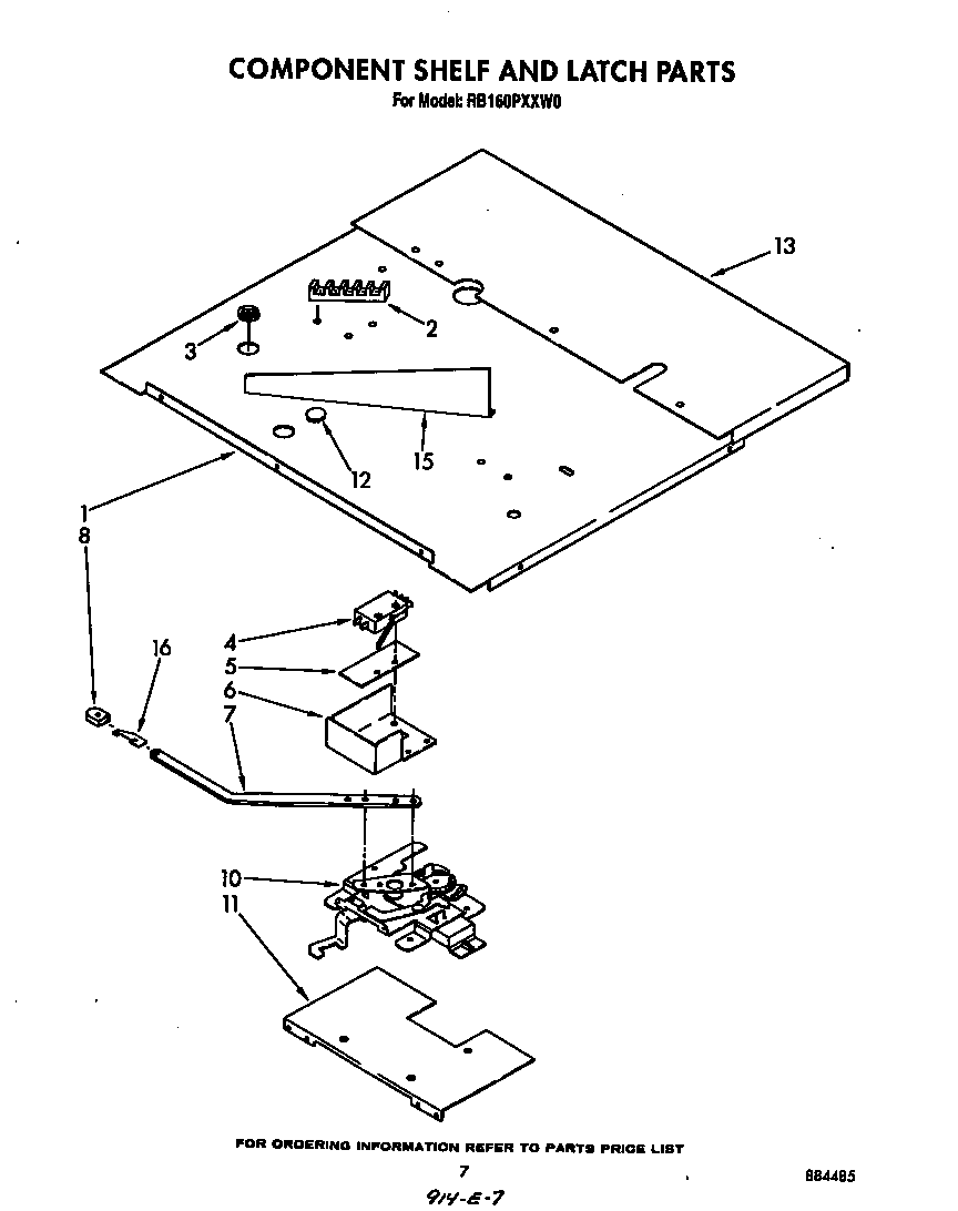 Component shelf and latch