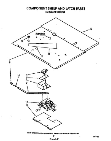 Component shelf and latch