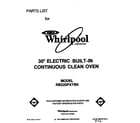 Whirlpool RB220PXYB0 front cover diagram