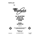 Whirlpool RB1005XYW0 front cover diagram
