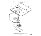 Whirlpool RB760PXXB2 component shelf and latch diagram