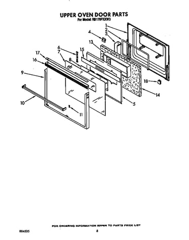 Upper oven door
