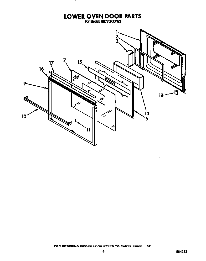 Lower oven door