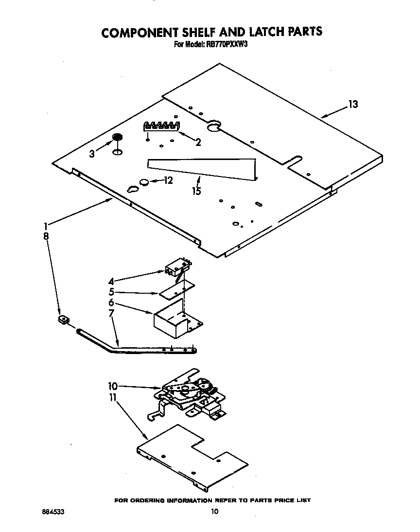 Component shelf and latch