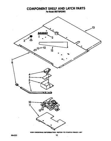 Component shelf and latch