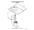 Whirlpool RB160PXXW1 component shelf and latch diagram