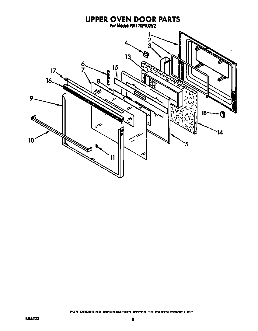 Upper oven door