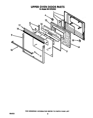 Upper oven door