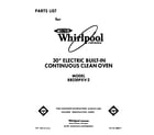 Whirlpool RB220PXV2 front cover diagram