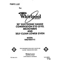 Whirlpool RM278BXV5 front cover diagram