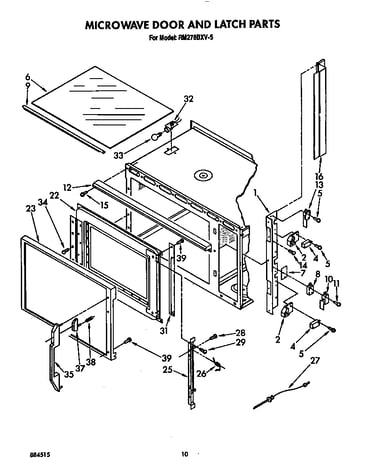 Microwave door and latch