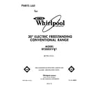 Whirlpool RF3000XVW1 front cover diagram
